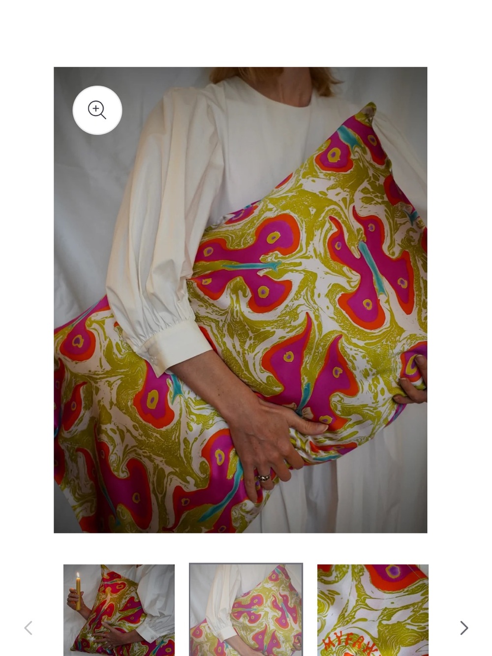 Myfawnwy hand marbled silk pillowcases